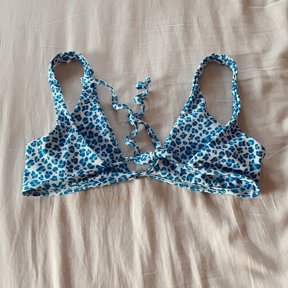BLUE LEOPARD BIKINI TOP - Picture 2 of 3